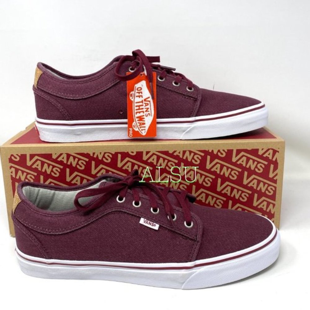 VANS Chukka Low Top Canvas Red Wine Casual Women’s Size 9 Sneakers VN000ZUMGPK - Picture 9 of 11